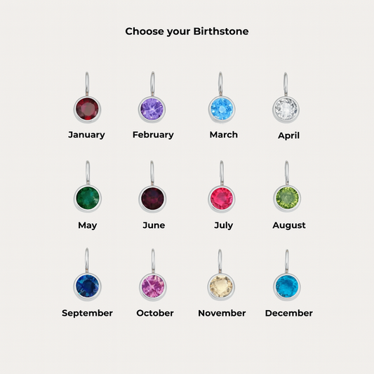 Birthstone Charm Silber