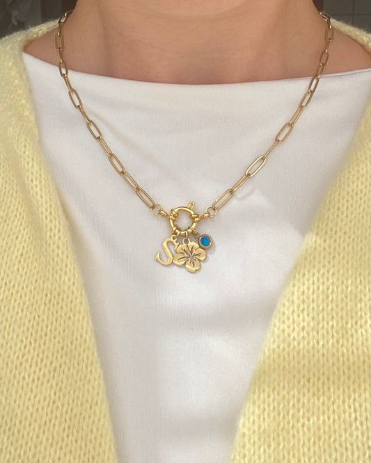Fleur Initiale Necklace