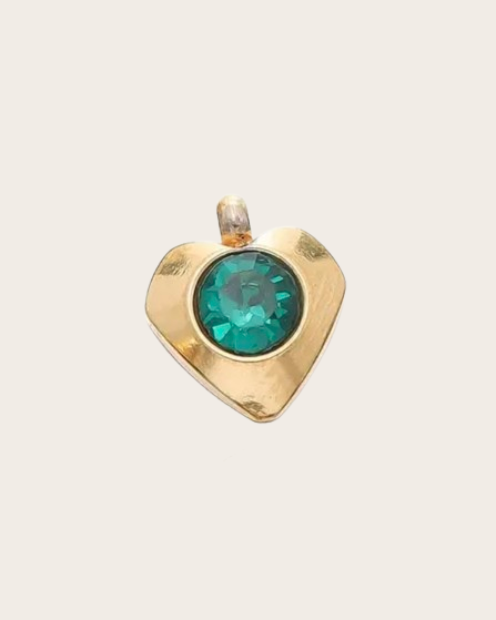 Herz Charm grüner Stein